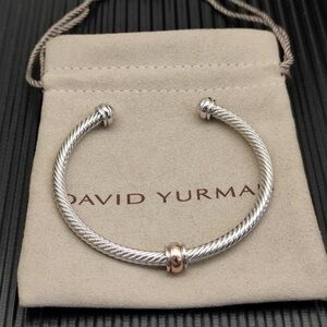David Yurman Silver and Gold Cable Bracelet